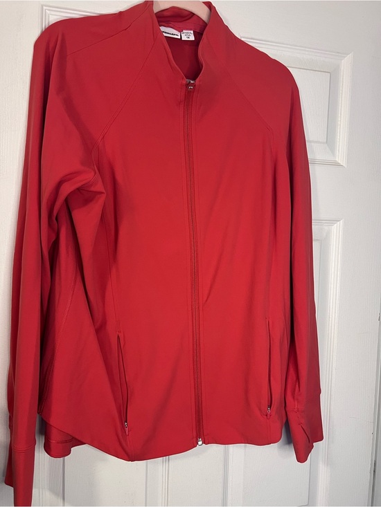 Athleta Jackets & Blazers - #793 Athleta Salutation Jacket 1X Coral Pink Powervita Full Zip Thumbholes EUC